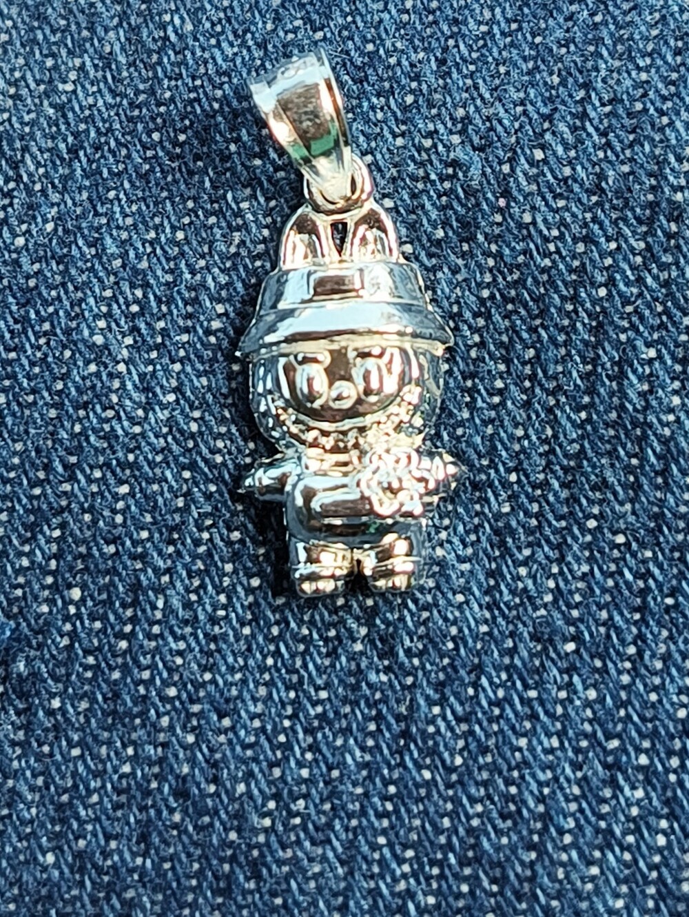 Sterling Silver 925 Cartoon Character Charm Pendant - Silver
